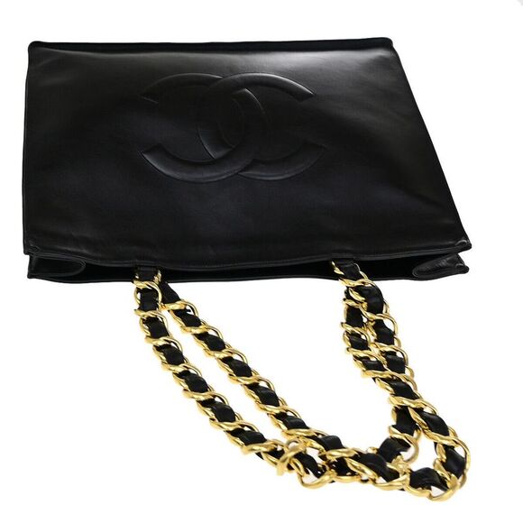 Chanel Cc Black Leather Tote Bag (Pre-Owned) - Picture 4 of 12